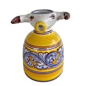 Spanish Bull Milk Pitcher Creamer Picasso Style Art Pottery Signed Espana Unique